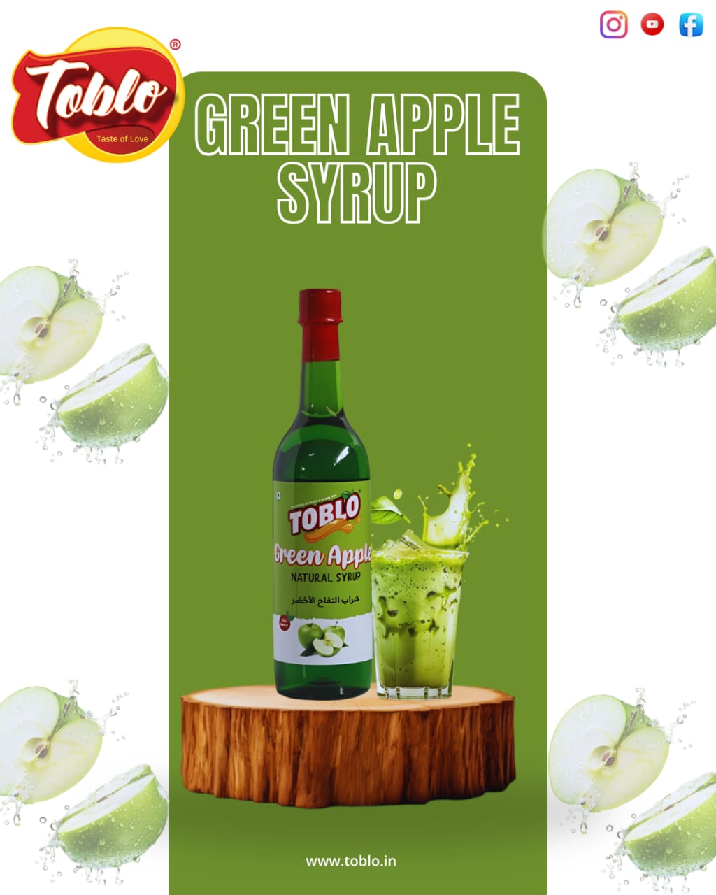 800ml Green Apple syrup